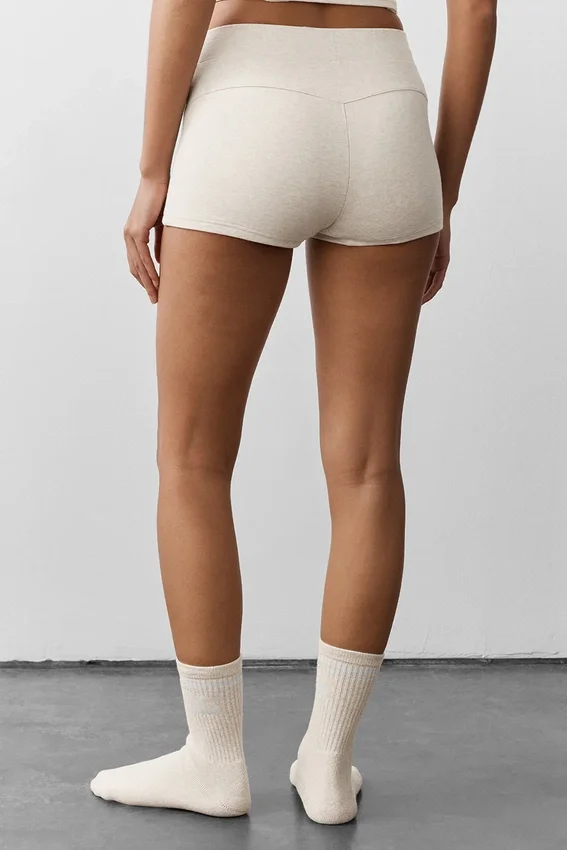 Sway My Way Micro-Shorts – Oatmeal Heather