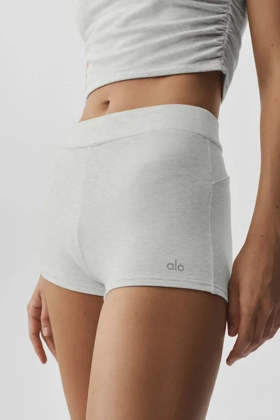 Sway My Way Micro-Shorts – Weiß meliert