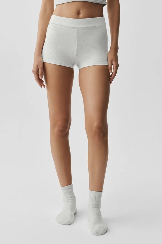 Sway My Way Micro-Shorts – Weiß meliert