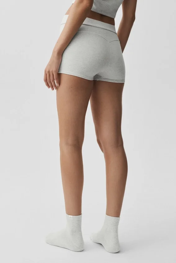 Sway My Way Micro-Shorts – Weiß meliert