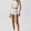 Sway My Way Micro-Shorts – Weiß meliert
