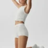 Sway My Way Micro-Shorts – Weiß meliert