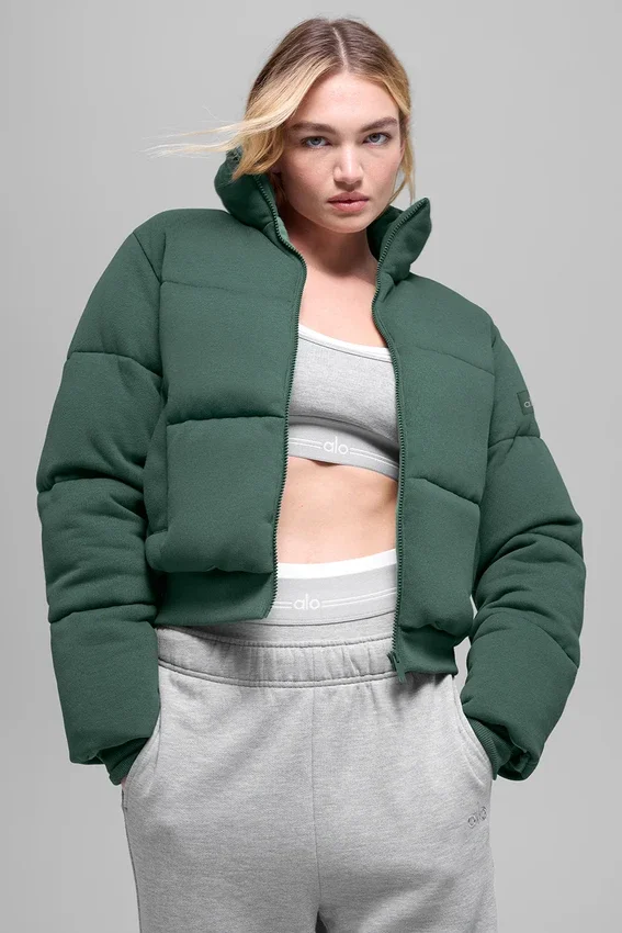 Sweatshirt-Puffer – Kleegrün