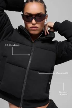 Sweatshirt-Puffer – Schwarz