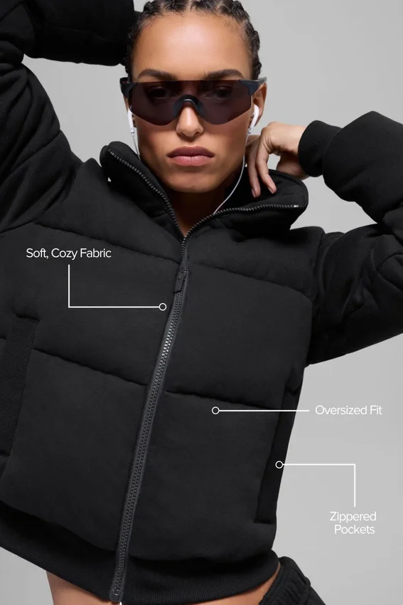 Sweatshirt-Puffer – Schwarz