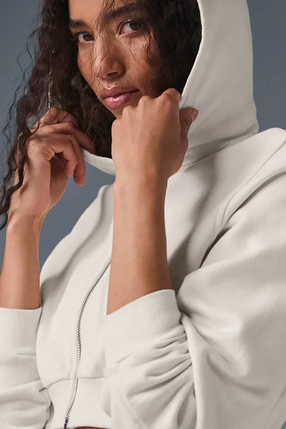 Sweet Escape Hoodie mit Reißverschluss – Elfenbein
