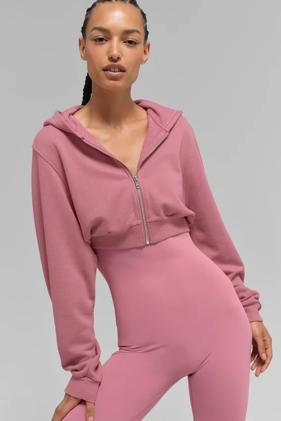 Sweet Escape Hoodie mit Reißverschluss – Pink Wild Rose