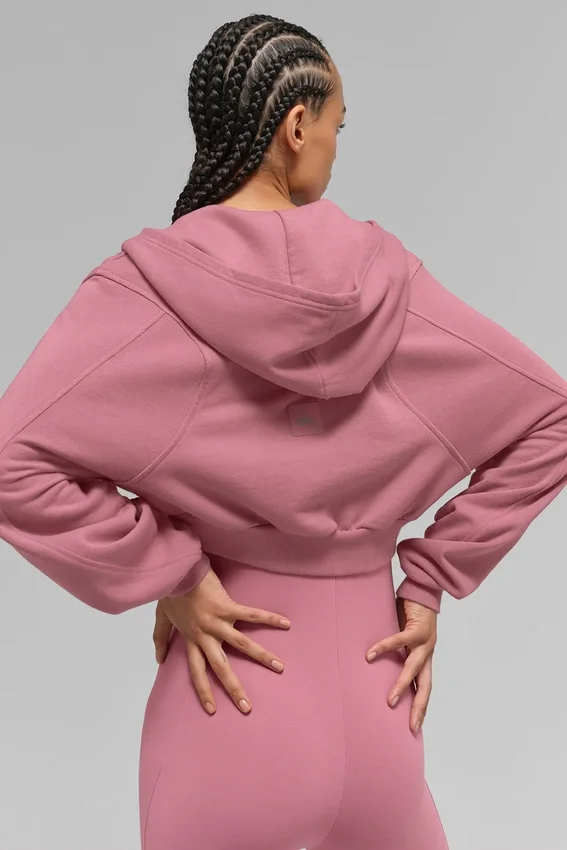 Sweet Escape Hoodie mit Reißverschluss – Pink Wild Rose