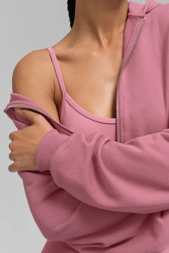 Sweet Escape Hoodie mit Reißverschluss – Pink Wild Rose