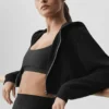 Sweet Escape Hoodie mit Reißverschluss – Schwarz