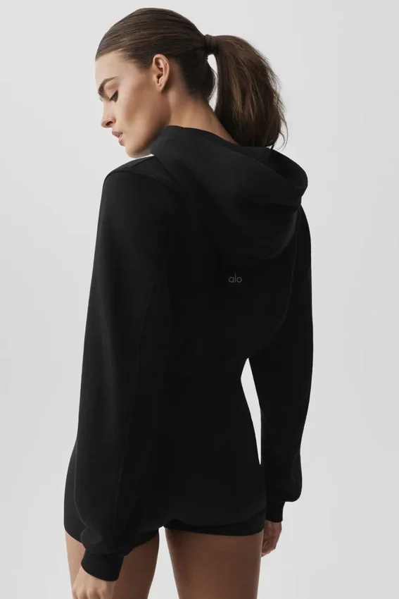 Sweet Escape Hoodie mit Reißverschluss – Schwarz