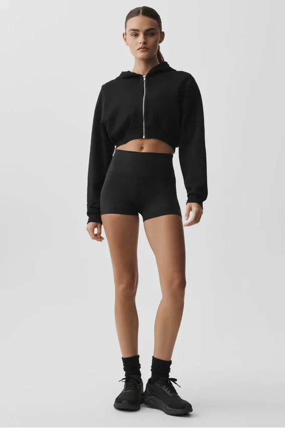 Sweet Escape Hoodie mit Reißverschluss – Schwarz