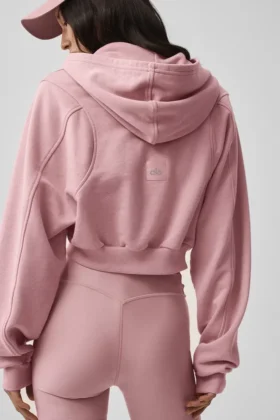Sweet Escape Hoodie mit Reißverschluss – Vintage-Pink