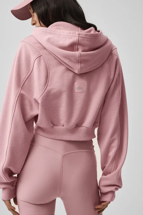 Sweet Escape Hoodie mit Reißverschluss – Vintage-Pink