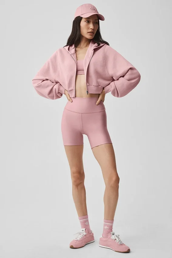 Sweet Escape Hoodie mit Reißverschluss – Vintage-Pink