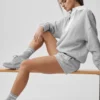 Take It Easy Langarmshirt-Henley-Pullover – Athletic Heather Grey/Weiß
