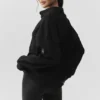 „Take It Easy“ Langarmshirt-Henley-Pullover – Schwarz