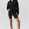„Take It Easy“ Langarmshirt-Henley-Pullover – Schwarz