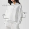 Take It Easy Langarmshirt-Henley-Pullover – Weiß