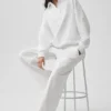 Take It Easy Langarmshirt-Henley-Pullover – Weiß