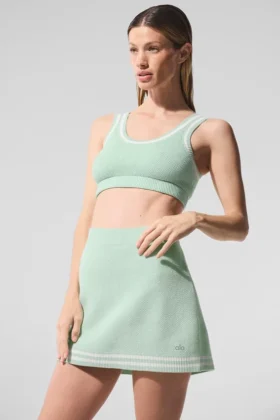 Tennis Club Pullover-BH – Spearmint/Weiß