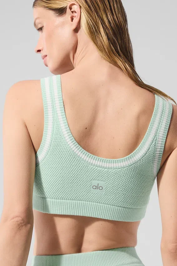 Tennis Club Pullover-BH – Spearmint/Weiß