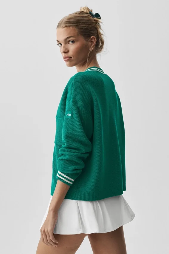 Tennis Club Pullover – Emerald Isle/Elfenbein