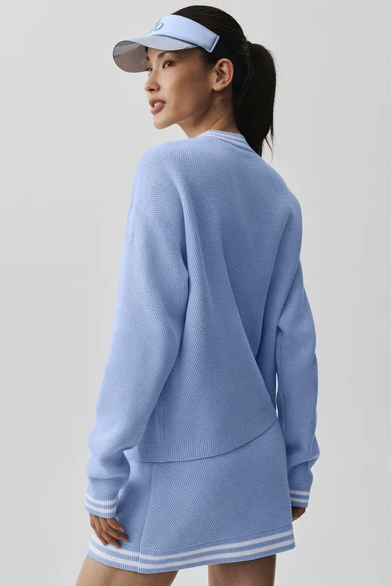 Tennis Club Pullover – Hellprovenceblau/Weiß