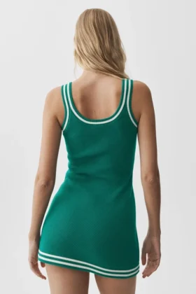 Tennis-Club-Pullover-Kleid – Emerald Isle/Elfenbein