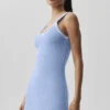 Tennis-Club-Pullover-Kleid – Hellprovenceblau/Weiß