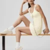 Tennis-Club-Pullover-Kleid – Oatmeal/Weiß