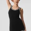 Tennis-Club-Pullover-Kleid – Schwarz/Elfenbein