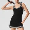 Tennis-Club-Pullover-Kleid – Schwarz/Elfenbein