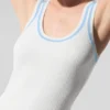 Tennis-Club-Pullover-Kleid – Weiß/Muschelblau