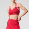 Tennis Club Pullover Knit BH – Candy Red/Weiß