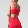 Tennis Club Pullover Knit BH – Candy Red/Weiß