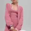 Tennis Club Pullover Knit Full Zip Jacke – Pink Wild Rose/Weiß