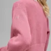 Tennis Club Pullover Knit Full Zip Jacke – Pink Wild Rose/Weiß