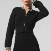 Tennis Club Pullover Knit Full Zip Jacke – Schwarz/Elfenbein