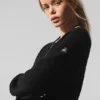 Tennis Club Pullover Knit Full Zip Jacke – Schwarz/Elfenbein