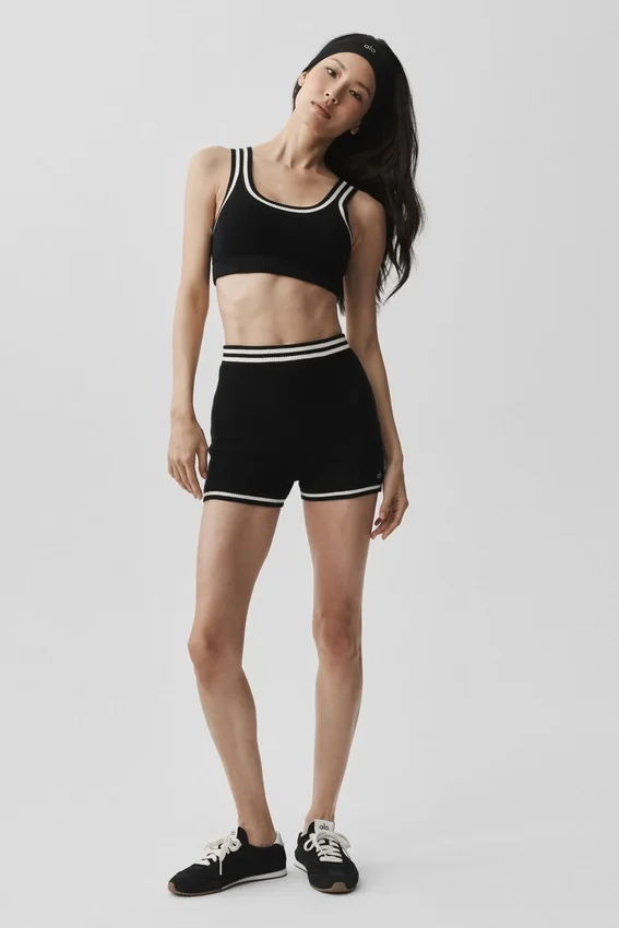 Tennis Club Pullover Knit Hot Short – Schwarz/Elfenbein