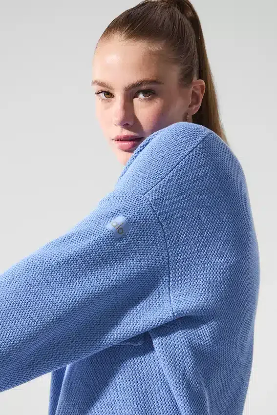Tennis Club Pullover – Kristallklares Blau/Weiß