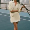 Tennis Club Pullover-Rock – Haferfarben/Weiß