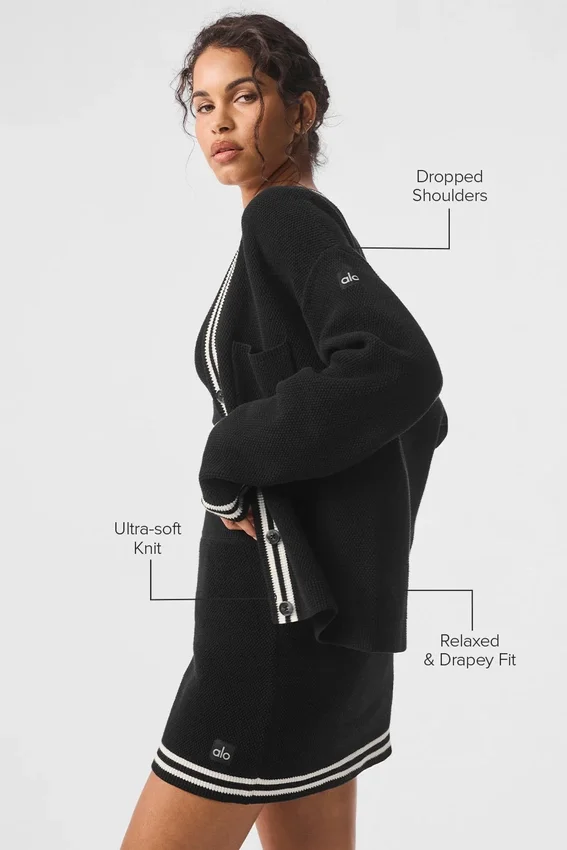Tennis Club Pullover – Schwarz/Elfenbein