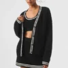 Tennis Club Pullover – Schwarz/Elfenbein