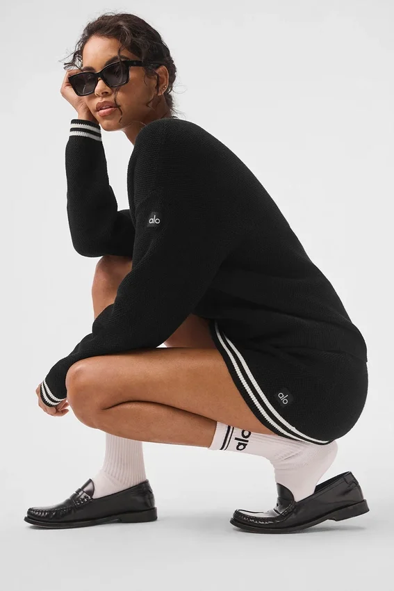 Tennis Club Pullover – Schwarz/Elfenbein