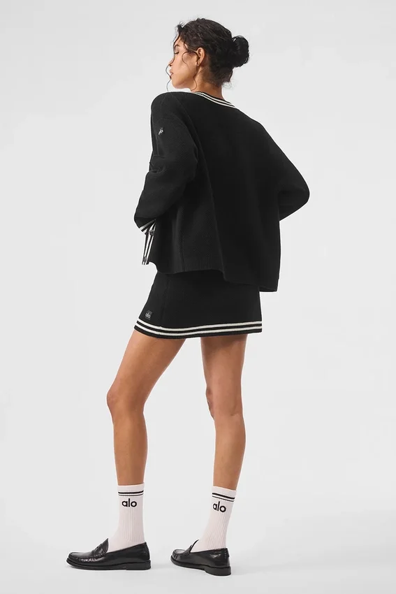 Tennis Club Pullover – Schwarz/Elfenbein