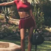 Tennisrock „Amp It up“ mit niedriger Leibhöhe – Summer Romance Red