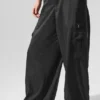 Transparente „Game Time“-Leggings mit weitem Bein – Schwarz