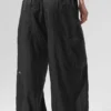 Transparente „Game Time“-Leggings mit weitem Bein – Schwarz